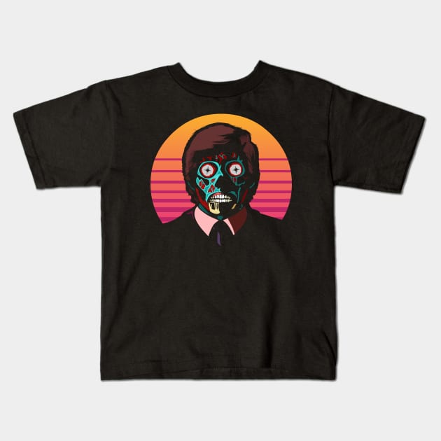 They Live! Obey, Consume, Buy, Sleep, No Thought and Watch TV. Kids T-Shirt by DaveLeonardo